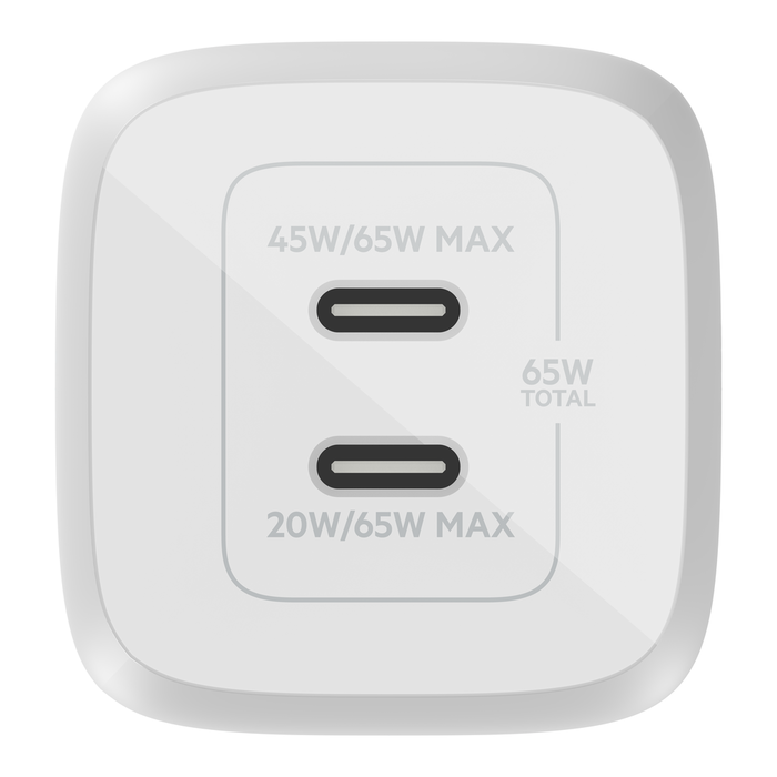 Dual USB-C GaN Wall Charger with PPS 65W, White, hi-res